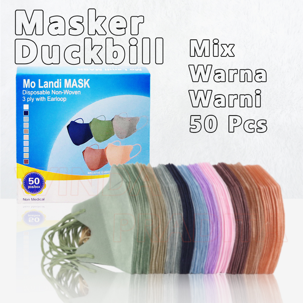 Masker Duckbil Masker Duckbill 50 Pcs Mix Warna Warni  Face Mask-3