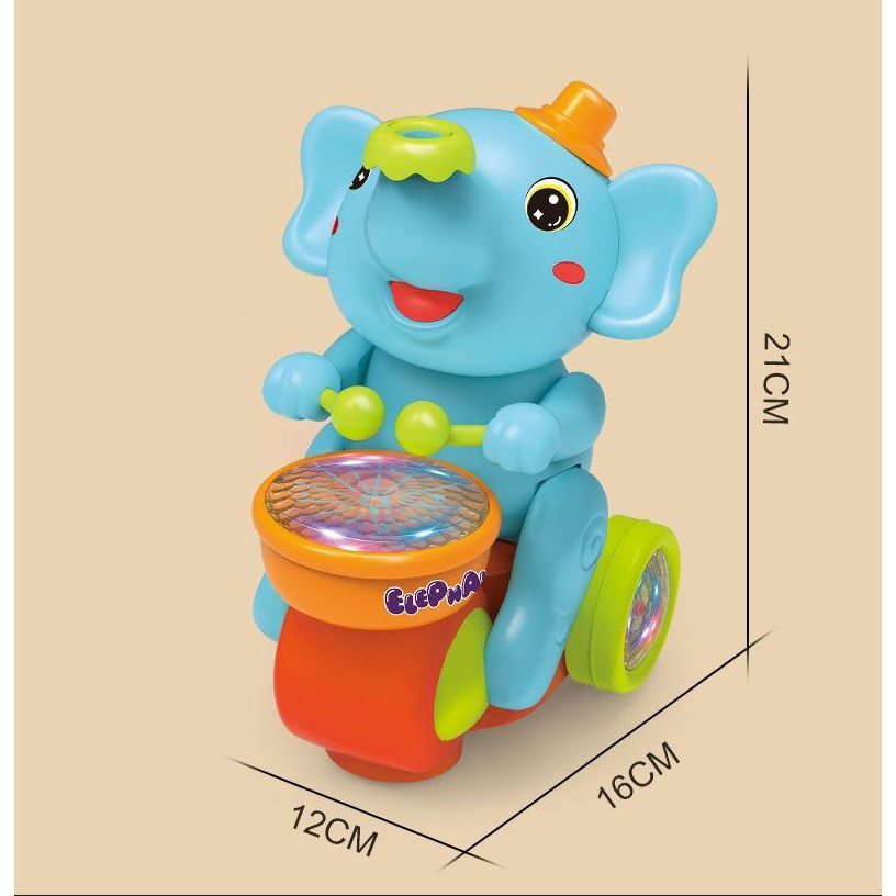 Mainan Anak ELEPHANT MUSICIAN B/O Elephant Bump &amp; Go Gajah Musik Lampu