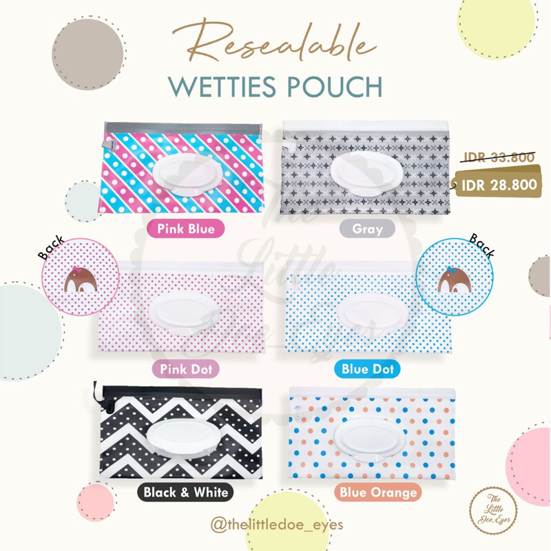 [READY] Resealable Wetties Pouch Tempat Tissue Basah (NEW MOTIF)