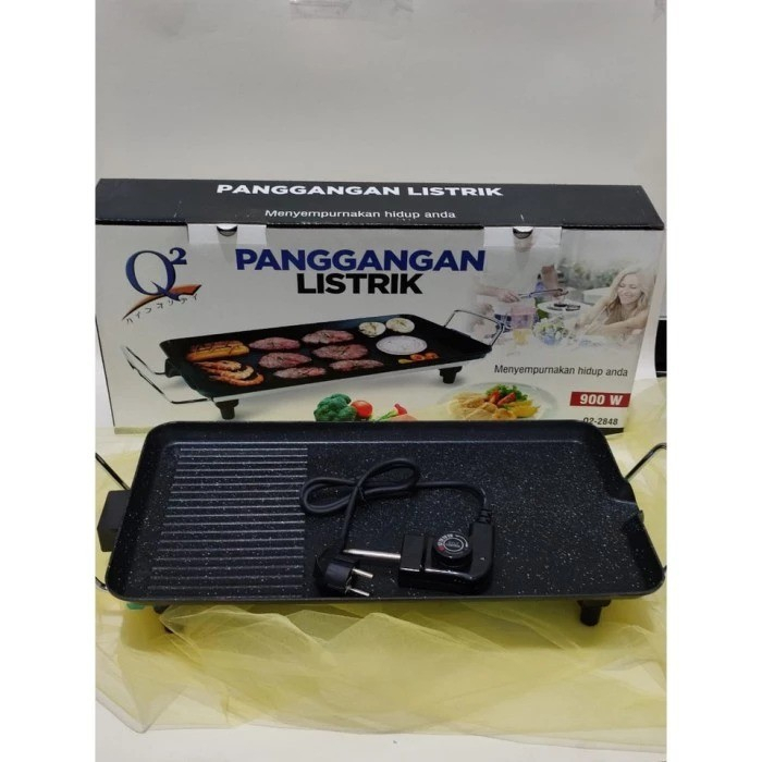 Q2 Grill Pan Elektrik Q2-2848 / Wajan Panggangan Grill 48 x 27 x 10 cm