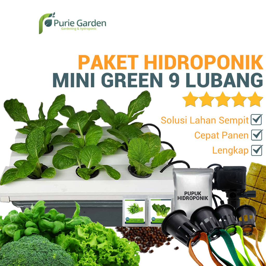 Instalasi Hidroponik NFT Portable Mini Green 9Lubang PG SBY