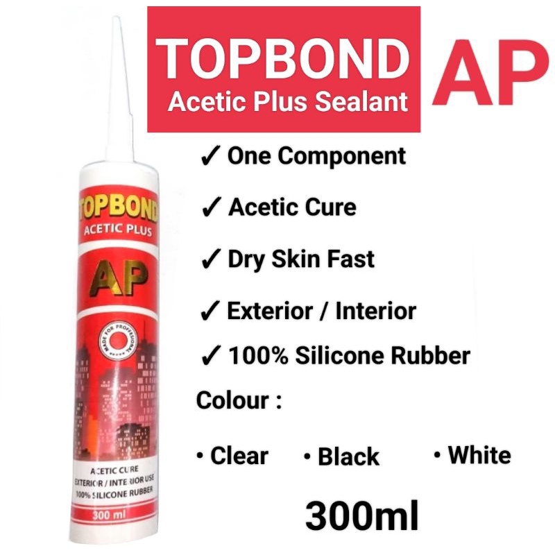 Lem Silikon Kaca/Aquarium Silicone Sealant TOPBOND