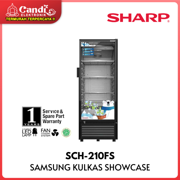SHARP Kulkas Showcase 3 Rak SCH-210FS