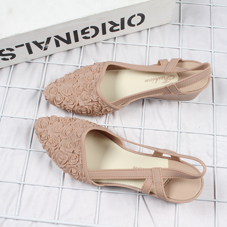 CYS Sandal Sepatu Wanita Flat Slip On Motif Bunga Tali Kasual Santai Jalan Jalan Korea Fashion Style Import Kekinian SPT-75