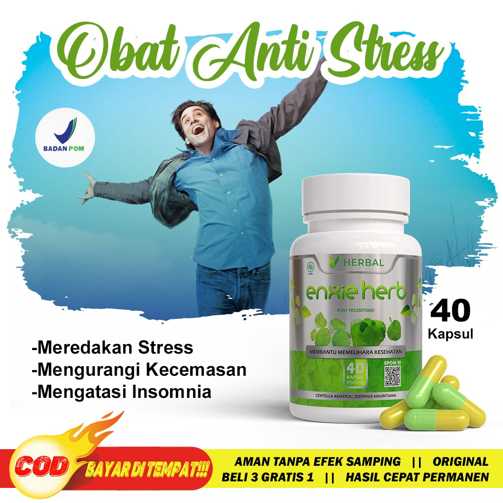 AMPUH OBAT ANXIETY STRESS DEPRESI INSOMNIA HERBAL ENXIE HERB