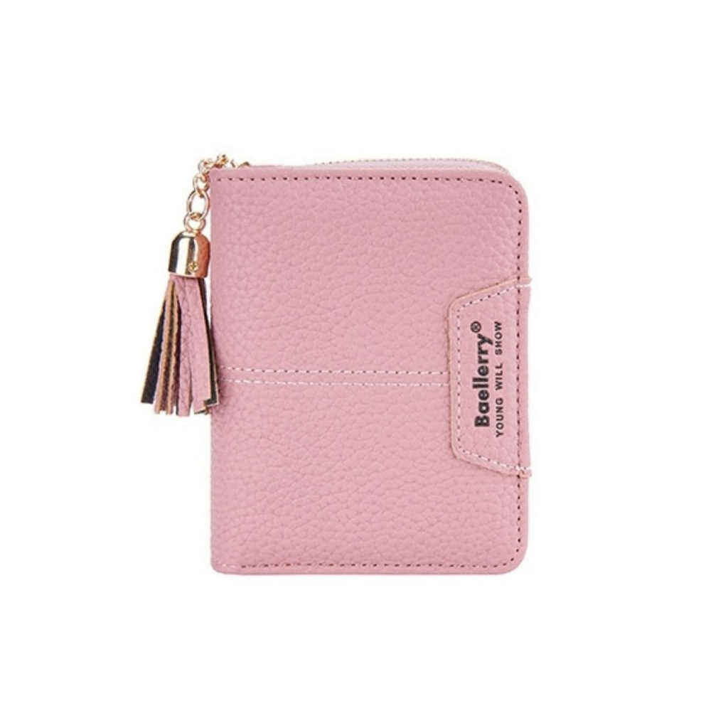 DOMPET LIPAT WANITA BRANDED BAELLERRY ORIGINAL REMAJA SIMPLE BATAM MURAH KULIT PINK LUCU KAIDA IMPORT RESLETING KOIN PENDEK MINI SLOT KARTU CEWEK KOREA KEKINIAN PREMIUM KECIL WA718P3