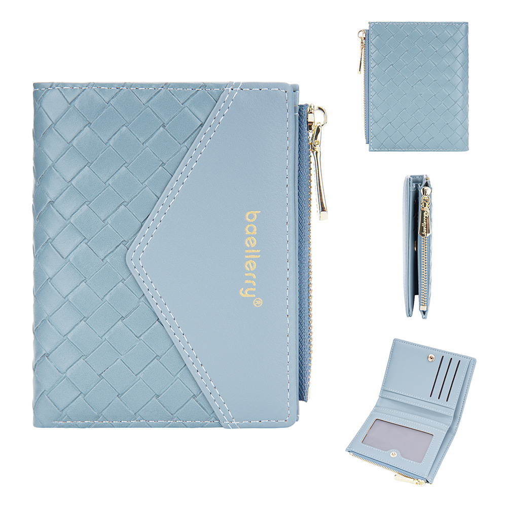 DOMPET LIPAT WANITA KULIT PREMIUM BRANDED REMAJA IMPORT BAELLERRY ORIGINAL WA717B2 KEKINIAN MURAH BATAM PENDEK CORALIE MINI SLOT KARTU RESLETING UANG KOIN KOREA KECIL CEWEK LUCU SIMPLE BIRU