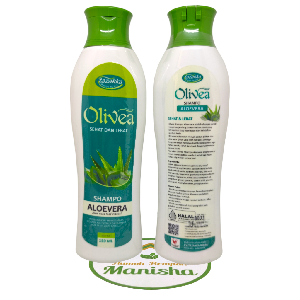 Shampo Lidah Buaya Aloe Vera Herbal Olivea Tazakka Mengatasi Rambut Kering dan Rusak Bercabang 150ml