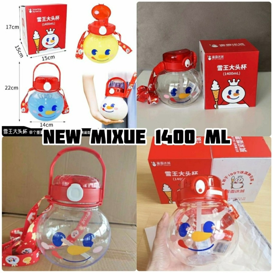 Barangunik2021 -Botol Mixue 1400ml/ Tumblr Mixue Jumbo 1400ml Snow King Botol Viral