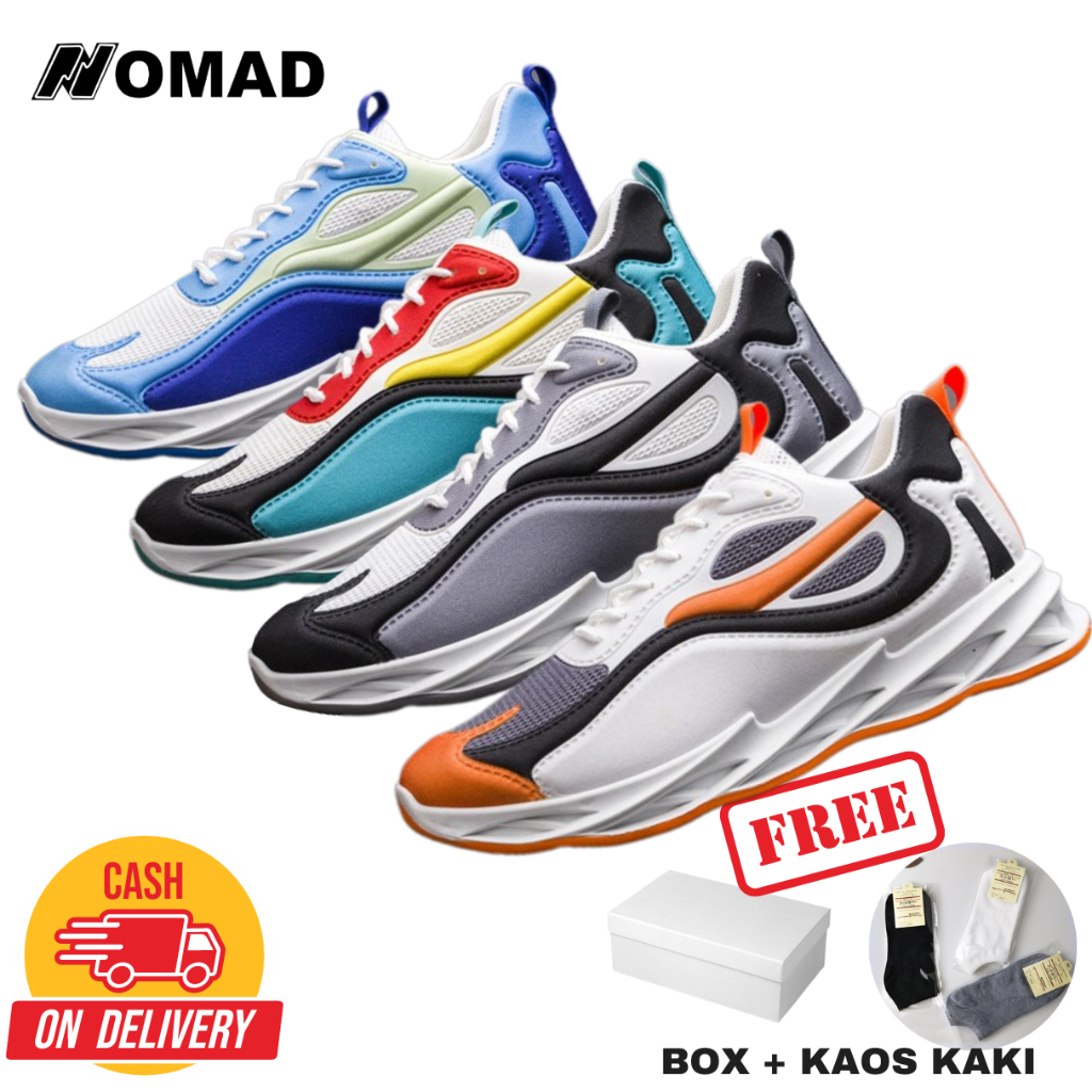 Nomad Sepatu Sneakers Impor Slip On Casual Nyaman Running Shoes Linus S23