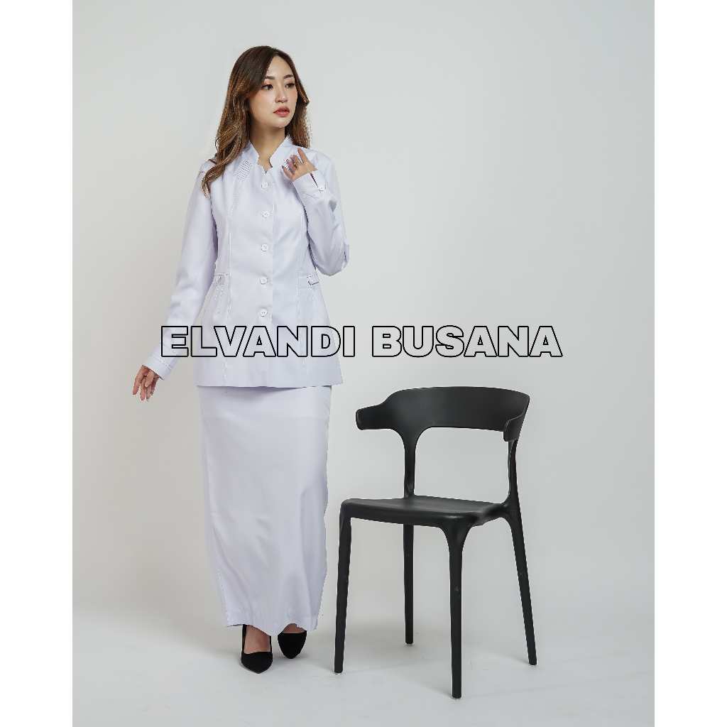 SETELAN JAS WANITA / SERAGAM KERJA BLAZER WANITA / SERAGAM GURU / SERAGAM PERAWAT VEST PUTIH