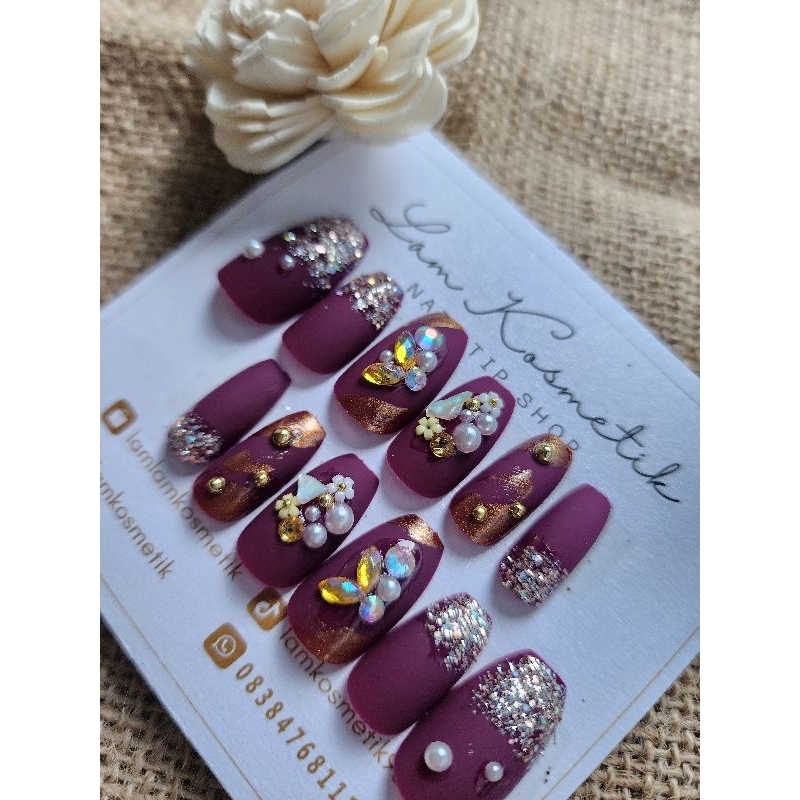 KUKU PREMIUM/ KUKU PALSU / KUKU WEDDING / NAIL ART / KUKU MURAH/ kuku set isi12