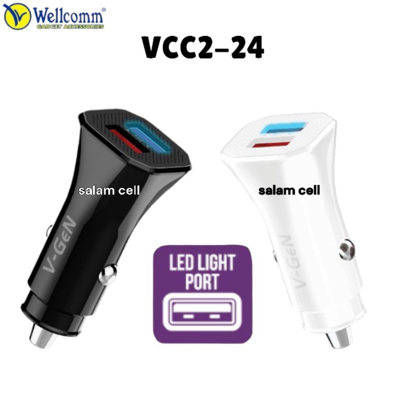 Charger Mobil V-Gen VCC-24 3,4A Car Charger DC 12V &amp; 24V Original Vgen Garansi Resmi