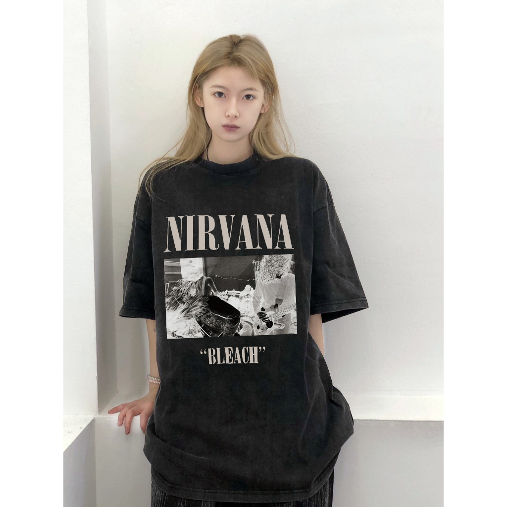 XIAOZHAINV Korean Style Band Rock Pattern Washed Printing Kaos Wanita A0854/Atasan Wanita Terbaru