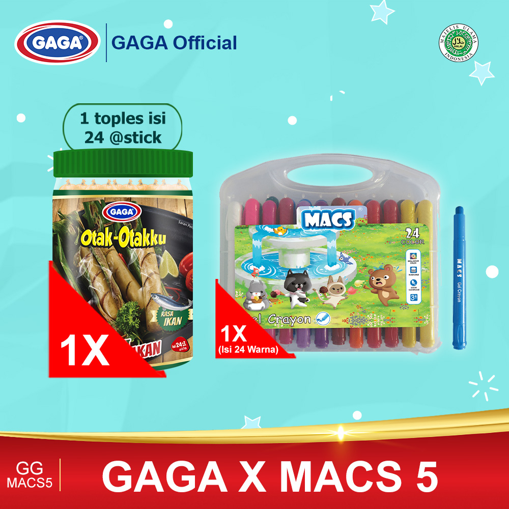 

GAGA Otak - Otakku 1 Toples & MACS Gel Crayon Isi 24 Warna (GAGA X MACS 5)