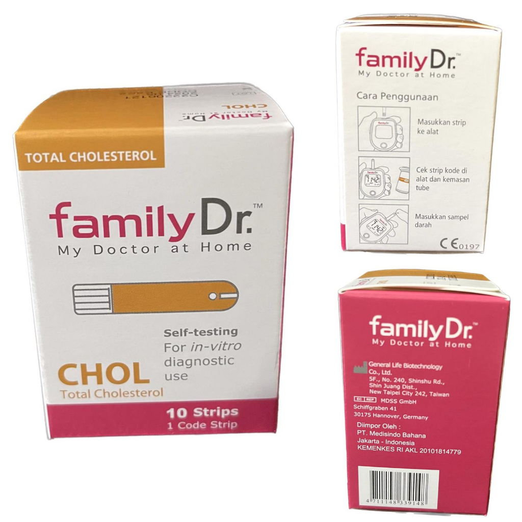 STRIP TEST KOLESTEROL FAMILY DR ISI 10 PCS / FAMILY DR STRIP CHOL TOTAL CHOLESTEROL ISI 10 PCS