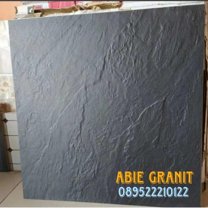 Granit indogress hitam rustic 60x60 Nero Santos