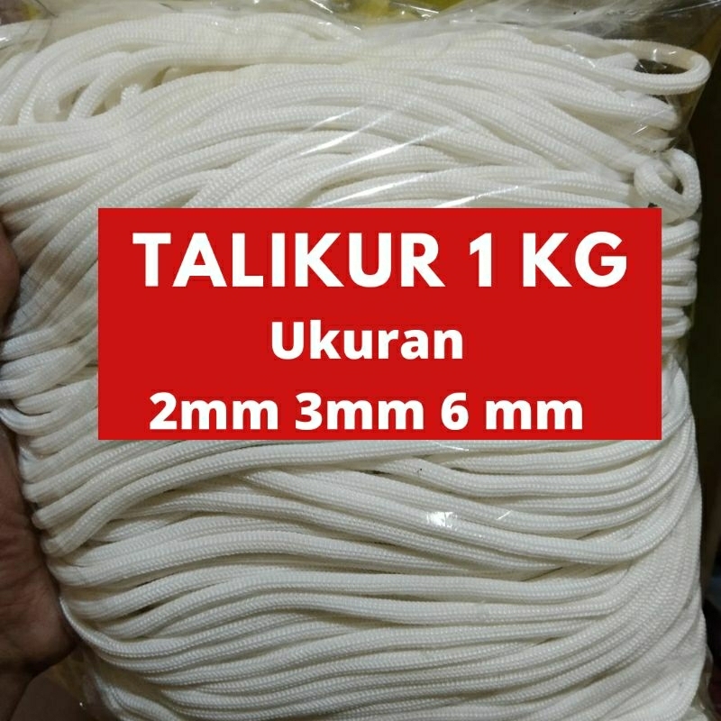 Tli kur 2mm 3mm 6mm isi 1kg / Talikur isi 1kg warna lengkap hitam putih / Perlengkapan menjahit