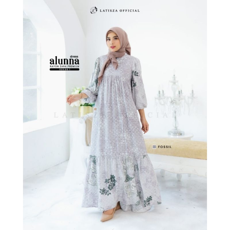gamis terbaru//gamis terkini//dress terkini//dress terbaru//alunna dress latisza official terbaru te