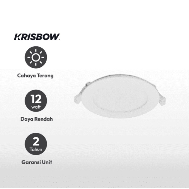 KRISBOW LAMPU LED DOWNLIGHT 6 DAN 12 WATT PUTIH DAN KUNING/ACE LED LAMPU PLAFON/LAMPU LANGIT-LANGIT