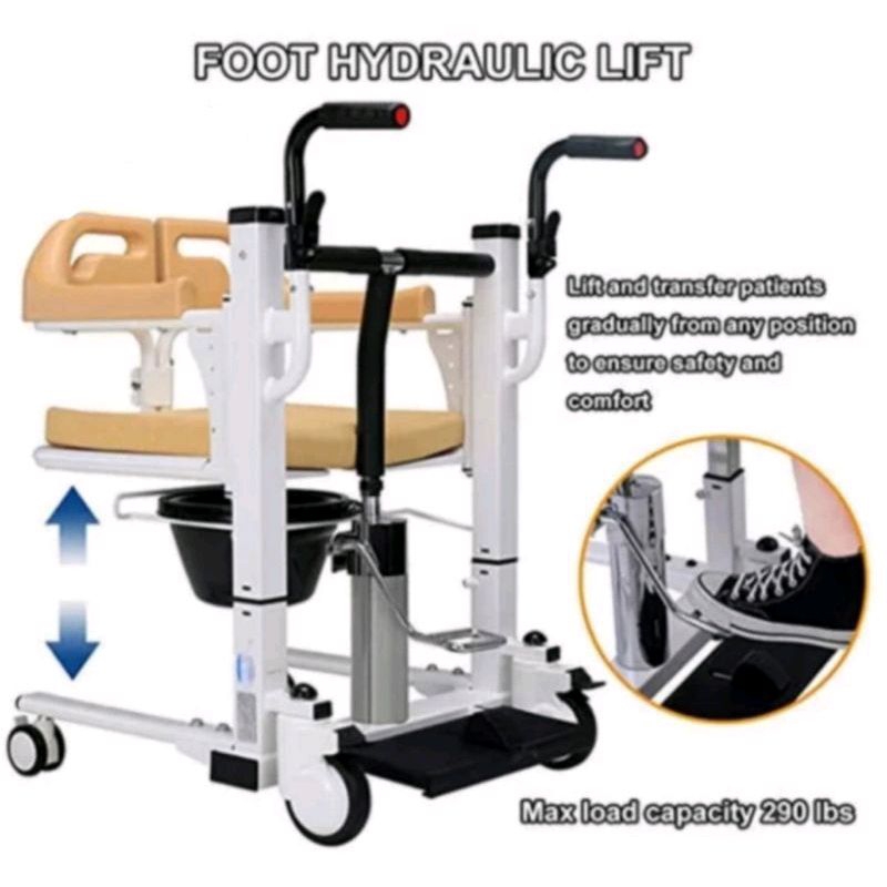 Kursi Roda Transfer Pasien Hidrolik + BAB Commode Chair