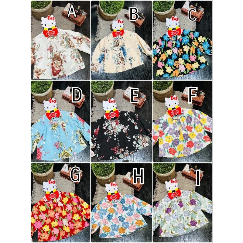 Blouse anak flower puff size 1-3/4 tahun