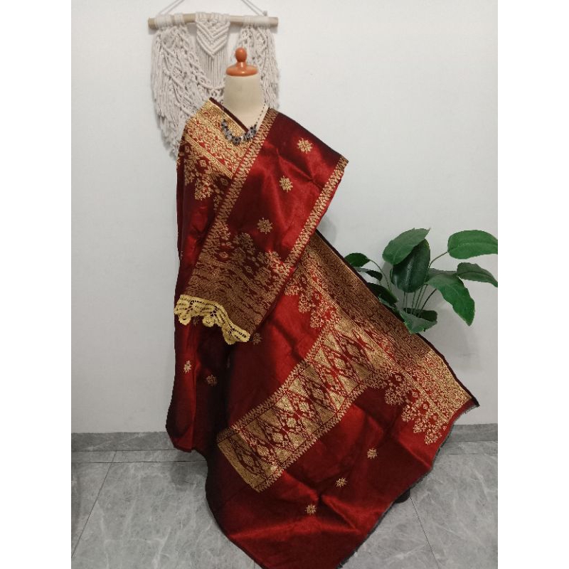 songket silungkang full kristal premium