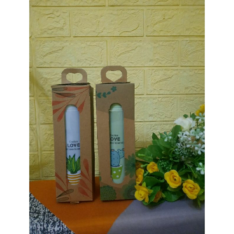 souvenir botol kaktus + box rustik