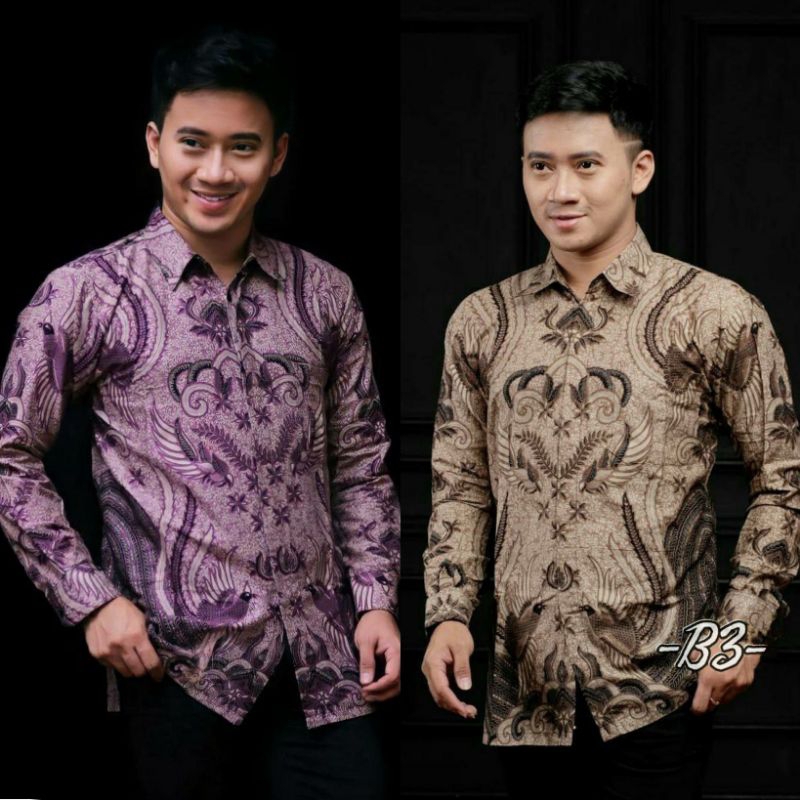 Bahan Katun Halus Kemeja Batik Pria Lengan Panjang Terbaru 2024