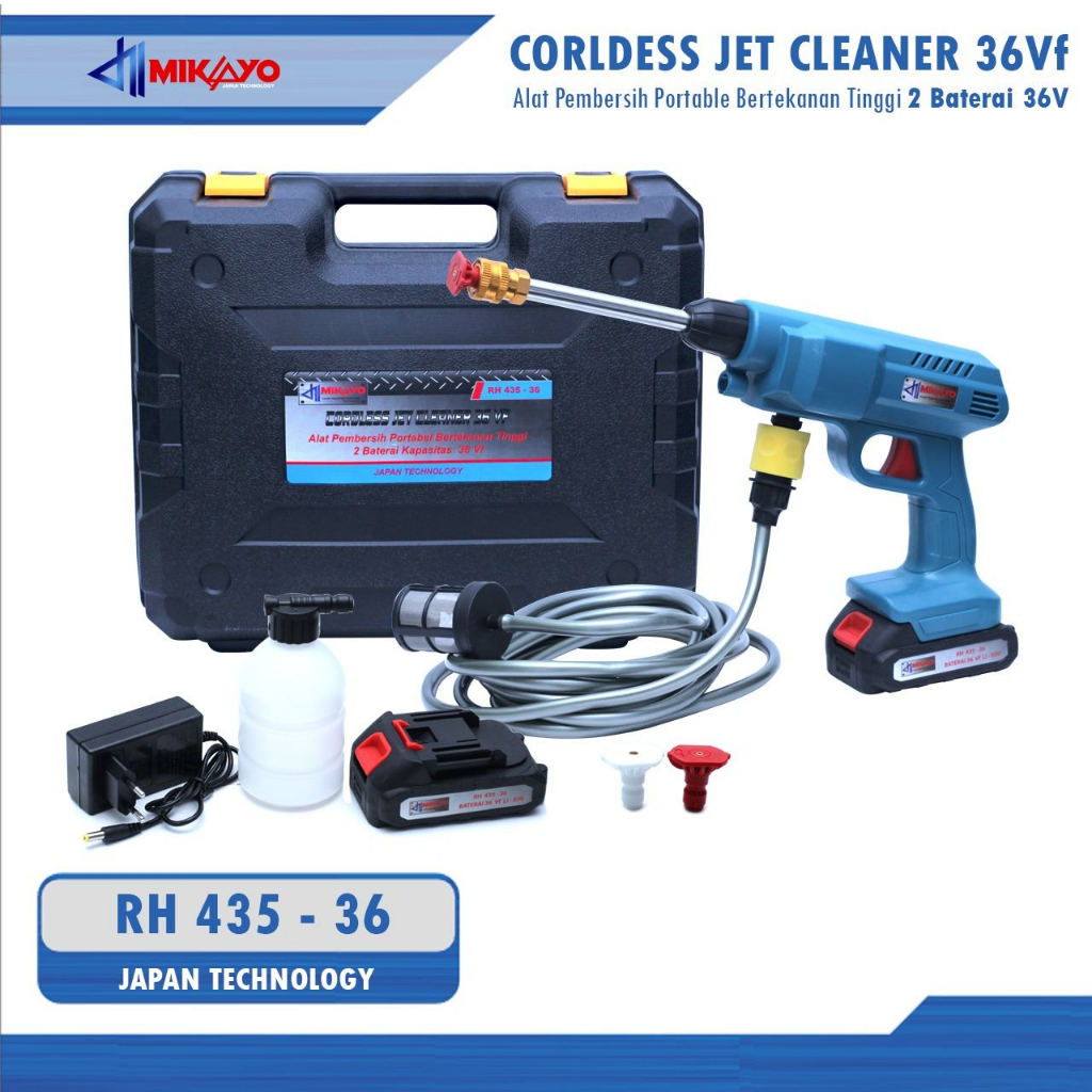 Jet Cleaner YUKIDO 36volt set lengkap Mesin Steam Cuci Mobil cordless 2 batre