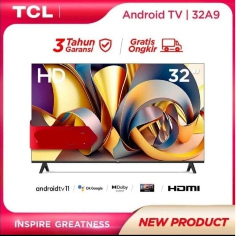 ANDROID TV 32 INCH TCL 32A9 smart tv digital 32" 32a9 tcl google tv 32 new model dolby audio tv andr