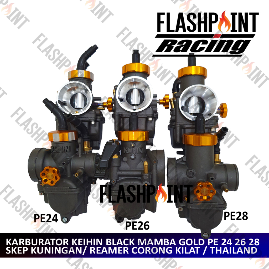 (BISA COD) KARBURATOR KEIHIN OEM PE 24 26 28 BLACK MAMBA RED GOLD CNC THAILAND KARBU PE28 PE26 PE24 KARBULATOR BEAT VARIO MIO RX KING MX GRAND SUPRA SMASH 125 X BYSON SHOGUN NINJA CBR GL PRO RR SOUL FI FU 150 SATRIA R VIXION TIGER GL REVO MX VEGA Z ZR