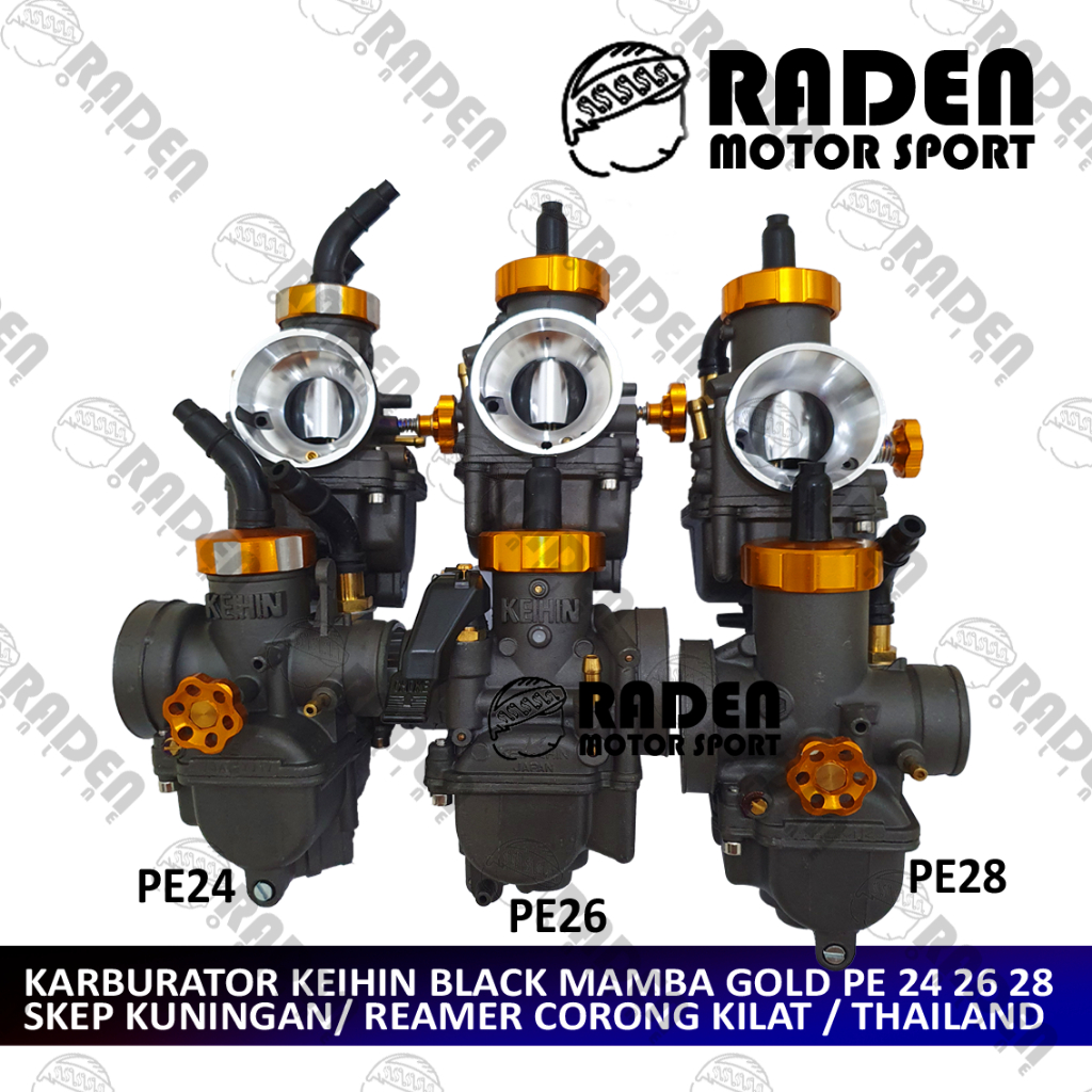 (COD) KARBURATOR  NSR HITAM BLACK MAMBA PE 24 26 28 GRADE SKEP KUNINGAN DOVE KABULATOR KARBU PE24 PE