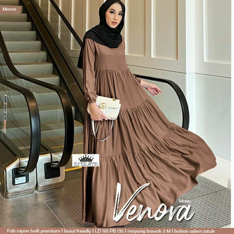 gamis VENORA MAXY rayon adem jatuh ld110 pb135 (busui)
