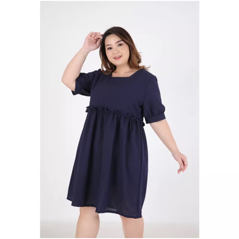 Ruffle Dress big size Jumbo Lengan 3/4/ Preloved