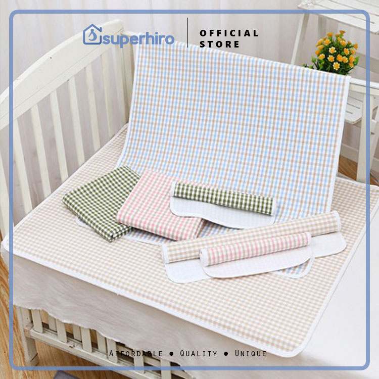 Waterproof Pad Bamboo Changing Mat-Alas Ompol Perlak Bayi Kotak