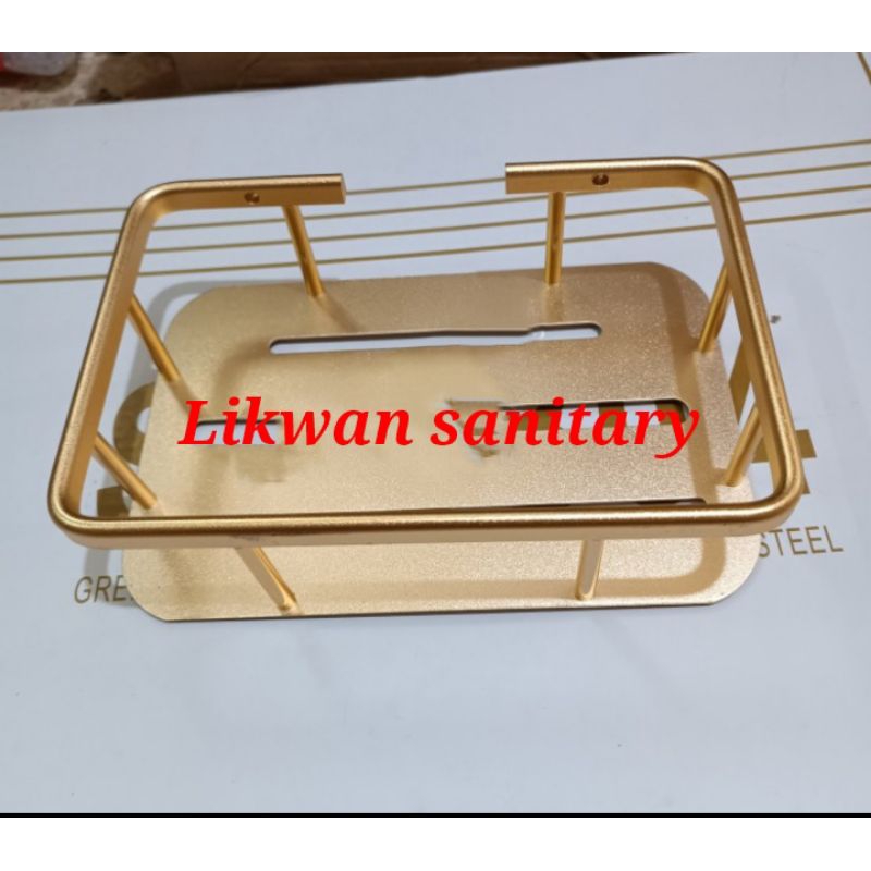 Rak sabun datar alumunium gold / rak sabun kamar mandi alumunium gold