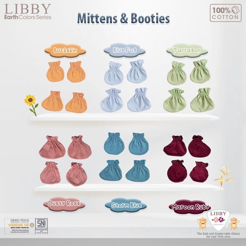 Makassar ! Mittens Booties Sarung Tangan &amp; Kaki Libby Earth Colors Series