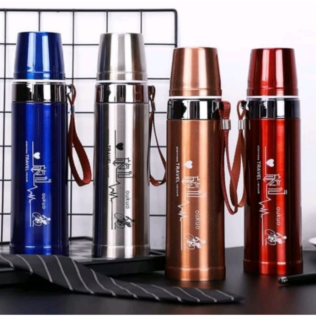 Termos-Tumbler Travel 750ML Vacuum Flask Stainless Steel-Botol Air Minum Tahan Panas&amp;Dingin Bahan Berkualitas Model Travel