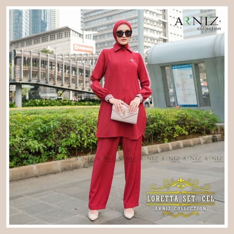 Noura dan Loretta Tunik Set Celana By Arniz Collection Terbaru