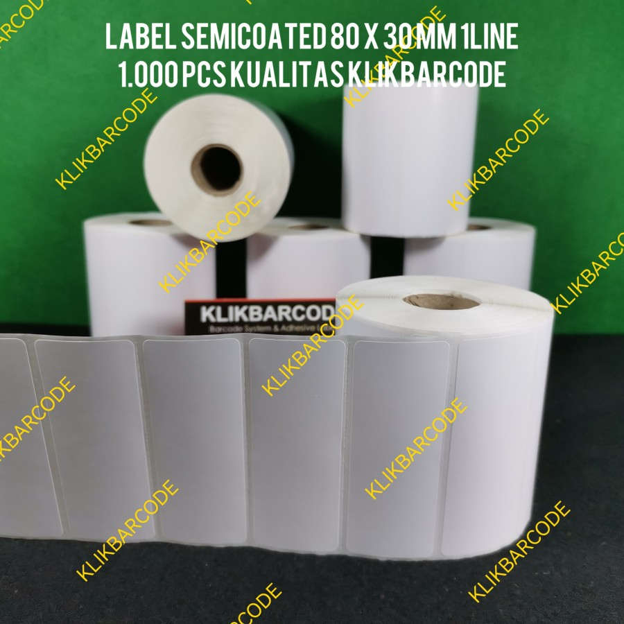 

Label barcode bahan semicoated 80x30 ,1000pcs,8x3 cm,80 x 30 mm