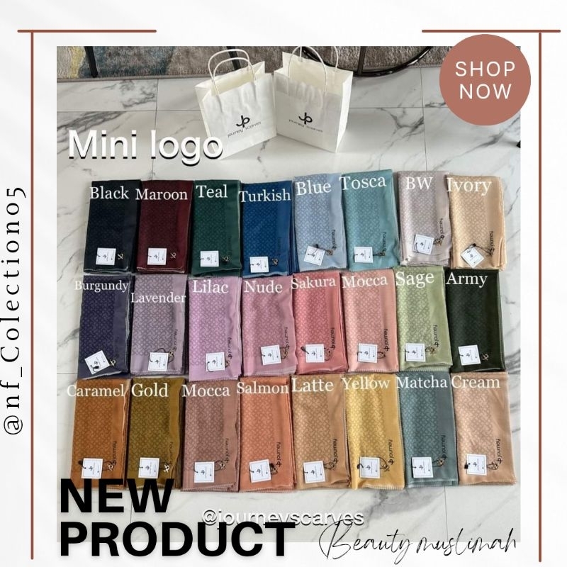 TERMURAH  MINI LOGO SERIES BY JOURNEY || Hijab segiempat terbaru journey || hijab jilbab kerudung se