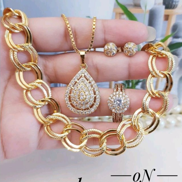 Xuping set perhiasan lapis emas 24k 1608