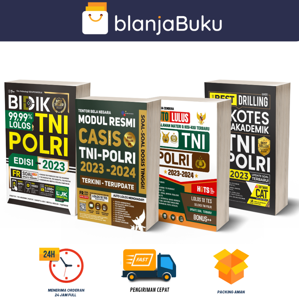 BUKU TNI POLRI - BUKU PILIHAN LOLOS TES TNI-POLRI 2023 BEST SELLER