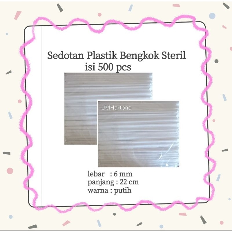 Sedotan Plastik Bengkok Steril isi 500 pcs warna putih