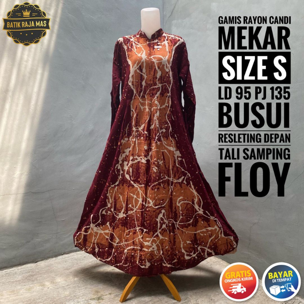 Gamis Rayon Premium Wanita Dewasa Terbaru 2023 Syari Raya Lebaran Busui Friendly Resleting Depan Twi