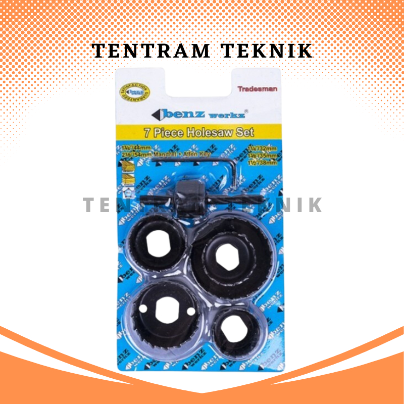 Hole Saw 7pcs Benz/Mata Bor Kayu Bulat Set