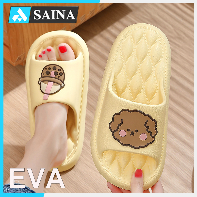 Saina Sandal Wanita Terbaru Korean Style 2023 Bear Sandal Slop Karet Cewek Anti Slip Sendal Wanita Kekinian Jelly Rumah Murah Bahan EVA Solnya Empuk