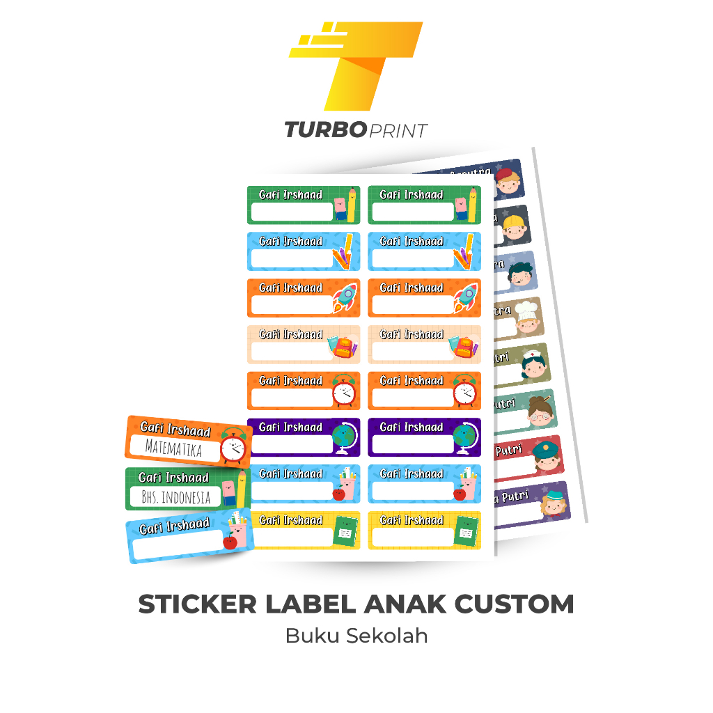 STICKER LABEL NAMA BUKU / STIKER TEMPELAN NAMA ANAK / CUSTOM