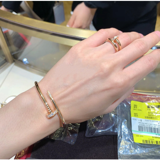 750 kadar  cincin-Emas asli （ Rose Gold ）Cartier 1.2 gram cincin